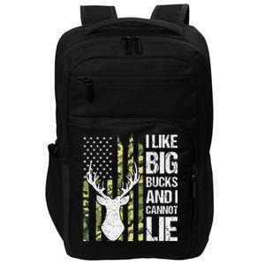 I Like Big Bucks And I Cannot Lie Deer Hunting USA Flag Impact Tech Backpack