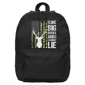 I Like Big Bucks And I Cannot Lie Deer Hunting USA Flag 16 in Basic Backpack