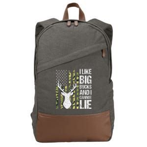 I Like Big Bucks And I Cannot Lie Deer Hunting USA Flag Cotton Canvas Backpack