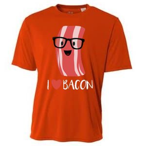 I Love Bacon Geeky Glasses Cooling Performance Crew T-Shirt