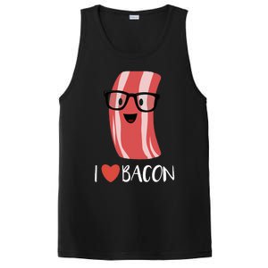 I Love Bacon Geeky Glasses PosiCharge Competitor Tank