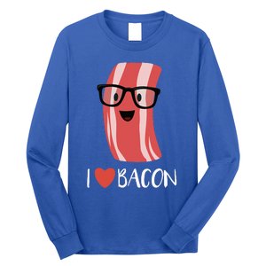 I Love Bacon Geeky Glasses Long Sleeve Shirt