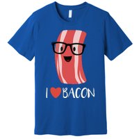 I Love Bacon Geeky Glasses Premium T-Shirt