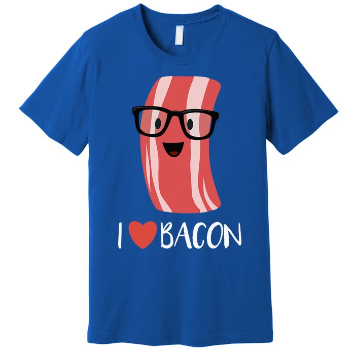 I Love Bacon Geeky Glasses Premium T-Shirt