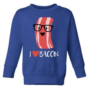 I Love Bacon Geeky Glasses Toddler Sweatshirt