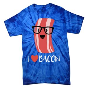 I Love Bacon Geeky Glasses Tie-Dye T-Shirt