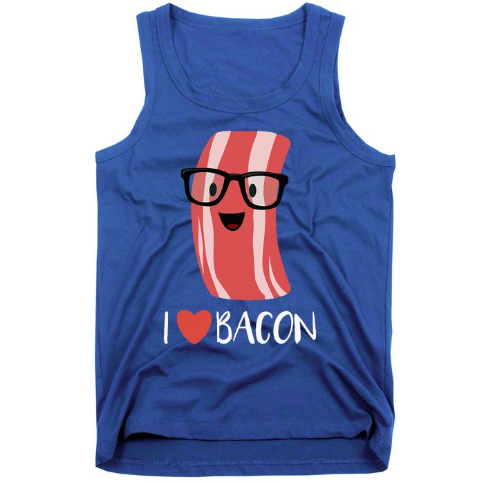 I Love Bacon Geeky Glasses Tank Top