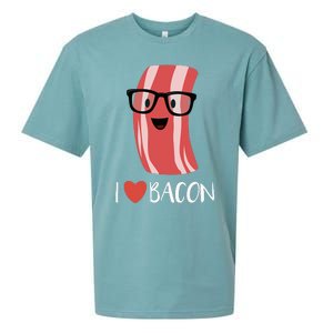 I Love Bacon Geeky Glasses Sueded Cloud Jersey T-Shirt