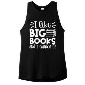 I Like Big Books And I Cannot Lie Book Nerd School Librarian Gift Ladies PosiCharge Tri-Blend Wicking Tank