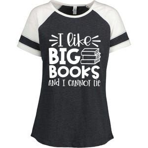 I Like Big Books And I Cannot Lie Book Nerd School Librarian Gift Enza Ladies Jersey Colorblock Tee