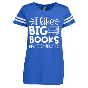 I Like Big Books And I Cannot Lie Book Nerd School Librarian Gift Enza Ladies Jersey Football T-Shirt