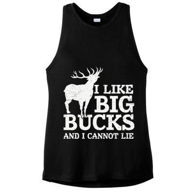 I Like Big Bucks And I Cannot Lie Deer Hunting Ladies PosiCharge Tri-Blend Wicking Tank