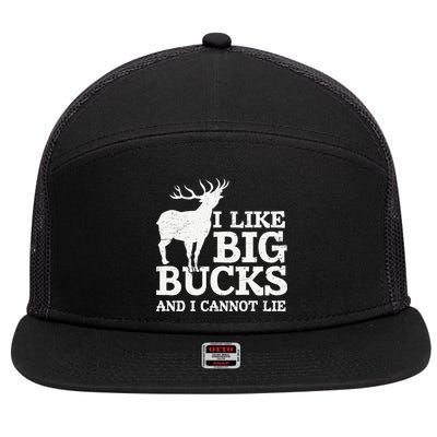 I Like Big Bucks And I Cannot Lie Deer Hunting 7 Panel Mesh Trucker Snapback Hat