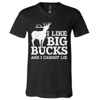 I Like Big Bucks And I Cannot Lie Deer Hunting V-Neck T-Shirt