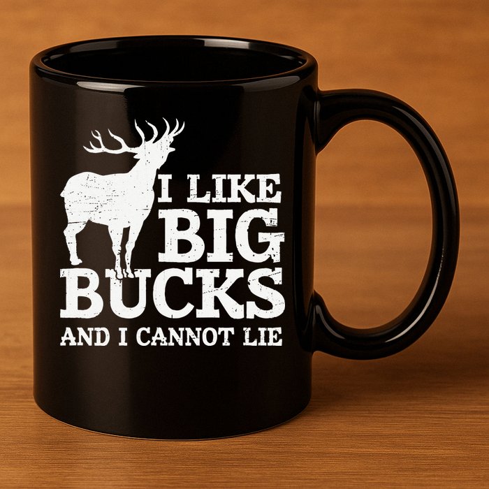 I Like Big Bucks And I Cannot Lie Deer Hunting 11oz C Handle Ceramic Mug