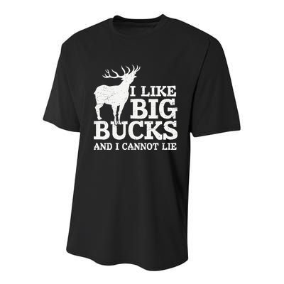 I Like Big Bucks And I Cannot Lie Deer Hunting Youth Performance Sprint T-Shirt