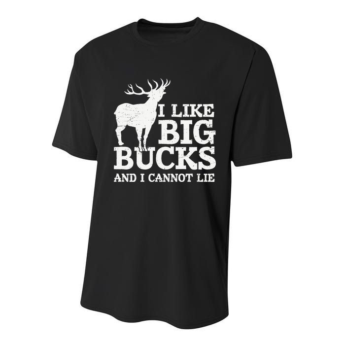 I Like Big Bucks And I Cannot Lie Deer Hunting Youth Performance Sprint T-Shirt