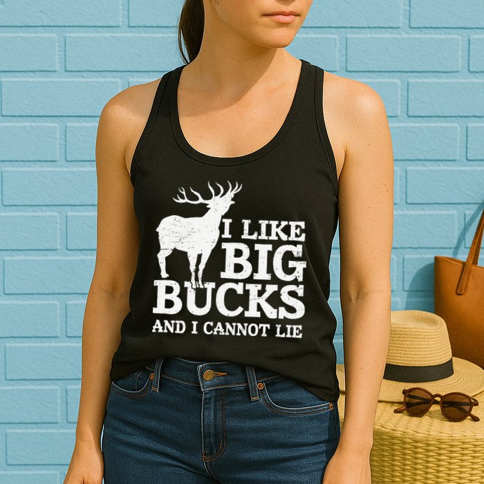 I Like Big Bucks And I Cannot Lie Deer Hunting Womens Tank Top