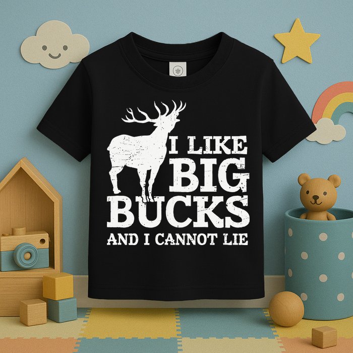 I Like Big Bucks And I Cannot Lie Deer Hunting Toddler T-Shirt