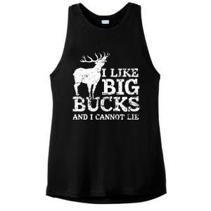 I Like Big Bucks And I Cannot Lie Deer Hunting Ladies PosiCharge Tri-Blend Wicking Tank