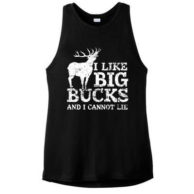 I Like Big Bucks And I Cannot Lie Deer Hunting Ladies PosiCharge Tri-Blend Wicking Tank