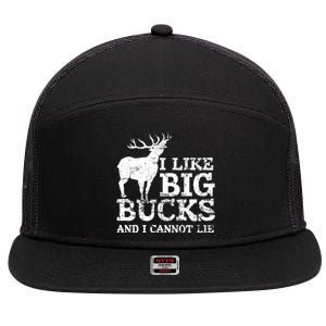 I Like Big Bucks And I Cannot Lie Deer Hunting 7 Panel Mesh Trucker Snapback Hat