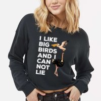 I Like Big Birds And I Can Not Lie Cute Gift Cropped Pullover Crew
