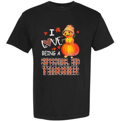 I Love Being A Special Ed Teacher Pumpkin Autumn Leopard Garment-Dyed Heavyweight T-Shirt