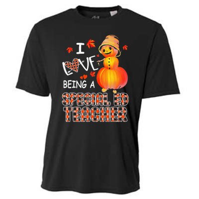 I Love Being A Special Ed Teacher Pumpkin Autumn Leopard Cooling Performance Crew T-Shirt