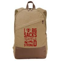 I Love Big Sacks Tight End And A Strong D Funny Sport Cotton Canvas Backpack