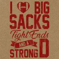 I Love Big Sacks Tight End And A Strong D Funny Sport Cotton Canvas Backpack