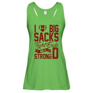 I Love Big Sacks Tight End And A Strong D Funny Sport Ladies Essential Flowy Tank