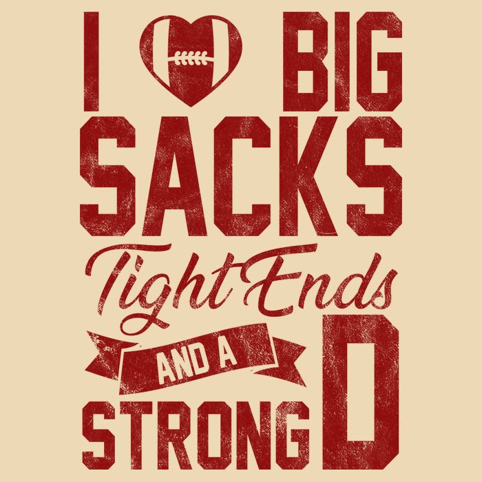 I Love Big Sacks Tight End And A Strong D Funny Sport Drawstring Bag