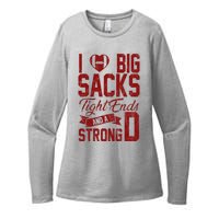 I Love Big Sacks Tight End And A Strong D Funny Sport Womens CVC Long Sleeve Shirt