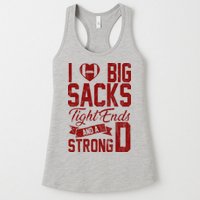 I Love Big Sacks Tight End And A Strong D Funny Sport Womens Tank Top