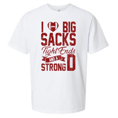 I Love Big Sacks Tight End And A Strong D Funny Sport Sueded Cloud Jersey T-Shirt