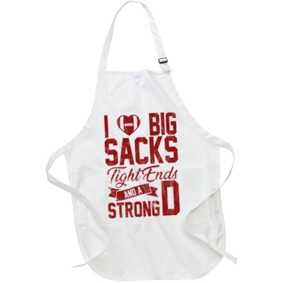 I Love Big Sacks Tight End And A Strong D Funny Sport Apron
