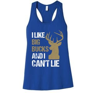 I Like Big Bucks And I Cannot Lie Funny Deer Hunting Father Great Gift Women's Racerback Tank