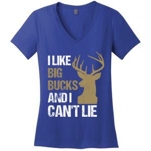 I Like Big Bucks And I Cannot Lie Funny Deer Hunting Father Great Gift Women's V-Neck T-Shirt