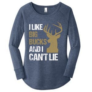 I Like Big Bucks And I Cannot Lie Funny Deer Hunting Father Great Gift Women's Perfect Tri Tunic Long Sleeve Shirt