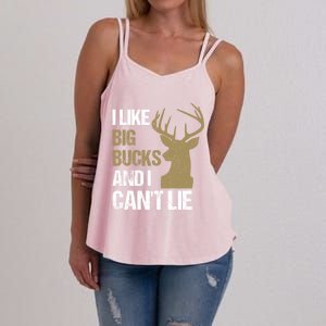 I Like Big Bucks And I Cannot Lie Funny Deer Hunting Father Great Gift Women's Strappy Tank