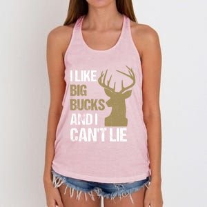 I Like Big Bucks And I Cannot Lie Funny Deer Hunting Father Great Gift Women's Knotted Racerback Tank