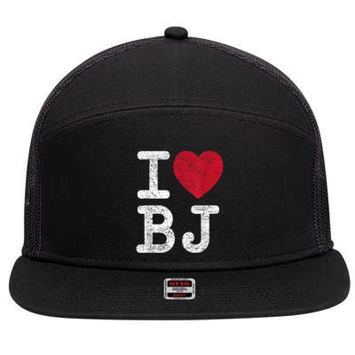I Love Bj Beijing China Bj 7 Panel Mesh Trucker Snapback Hat
