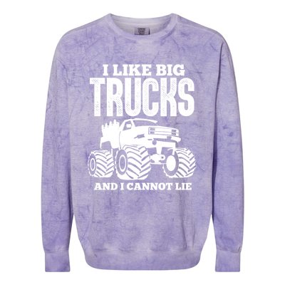 I Like Big Trucks And I Cannot Lie Funny Monster Truck Great Gift Colorblast Crewneck Sweatshirt