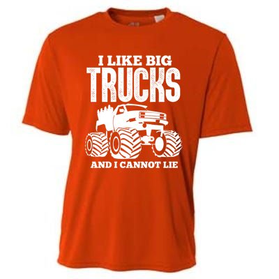 I Like Big Trucks And I Cannot Lie Funny Monster Truck Great Gift Cooling Performance Crew T-Shirt