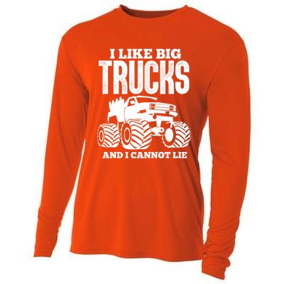 I Like Big Trucks And I Cannot Lie Funny Monster Truck Great Gift Cooling Performance Long Sleeve Crew