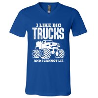 I Like Big Trucks And I Cannot Lie Funny Monster Truck Great Gift V-Neck T-Shirt