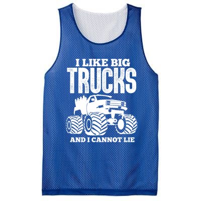 I Like Big Trucks And I Cannot Lie Funny Monster Truck Great Gift Mesh Reversible Basketball Jersey Tank