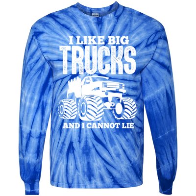 I Like Big Trucks And I Cannot Lie Funny Monster Truck Great Gift Tie-Dye Long Sleeve Shirt