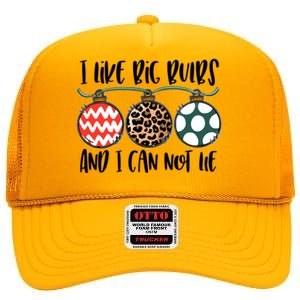 I Like Big Bulbs And I Can Not Lie Bells Funny Christmas Gift High Crown Mesh Back Trucker Hat